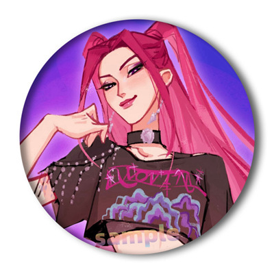 新款Kpop猎魔女团徽章卡通周边吧唧 马口铁胸章挂件|undefined