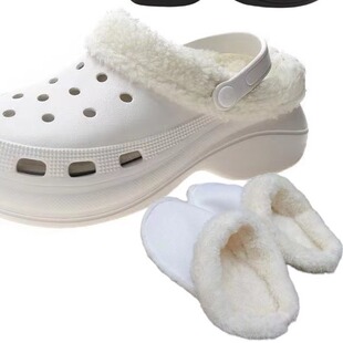Hole shoes liner fleece-lined winter removable cotton cover removable washable wool cover thickened plush cotton slippers cover wholesale
