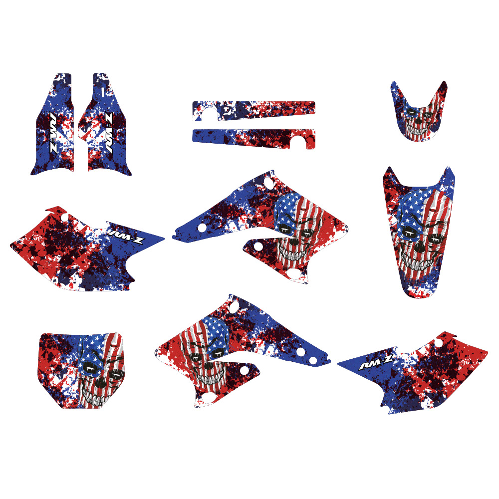 Pegatinas de motocicleta todoterreno para SUZUKI RMZ250 04 - 06 años de personalización con decalques de alta calidad
