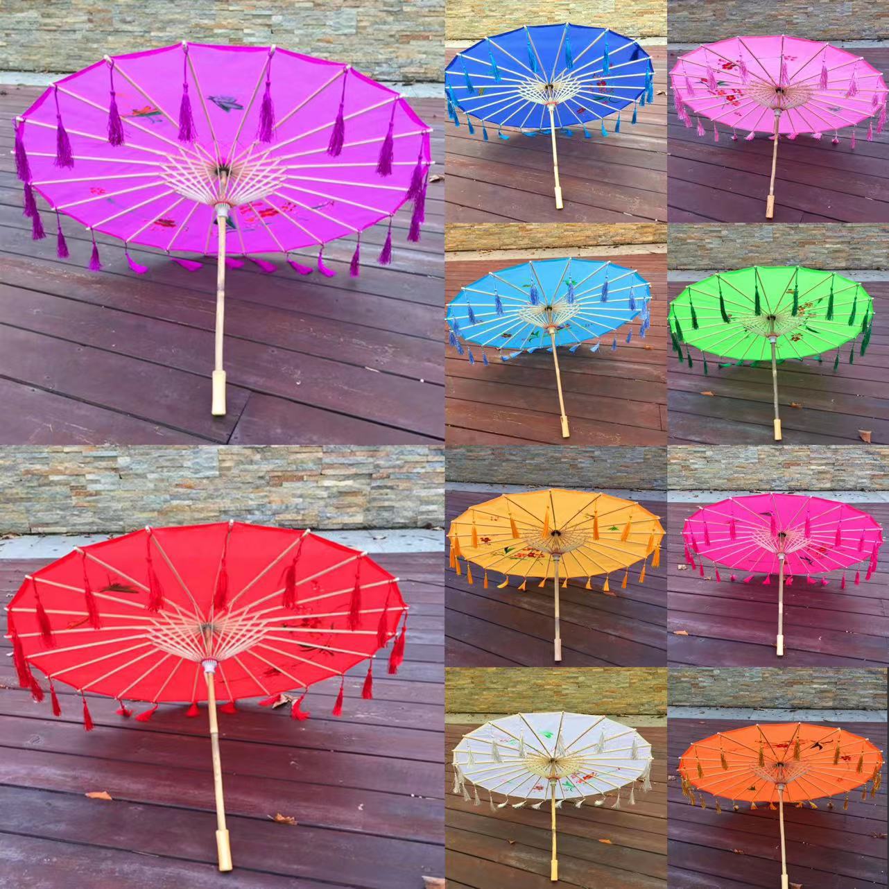 Dance Silk Cloth Decoration Ceiling Stage Performance Classical Props Exhibition Umbrella Lighting Show Umbrella
