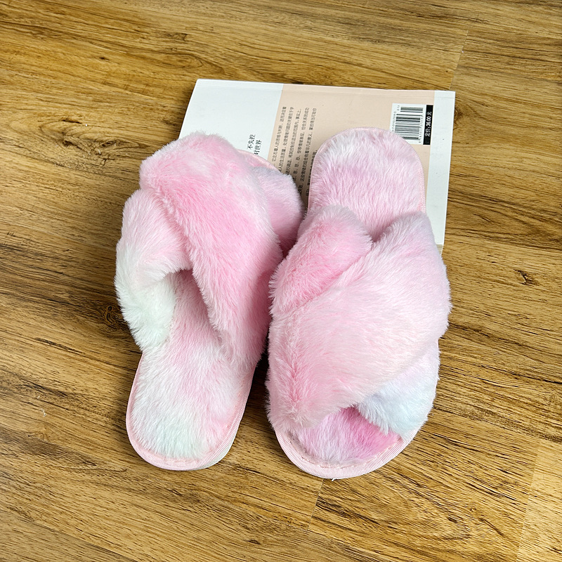 Puede abrir un boleto especial del 13% de venta directa de comercio electrónico transfronterizo comercio exterior único hogar zapatillas de cabello de cabello de conejo tamaño grande