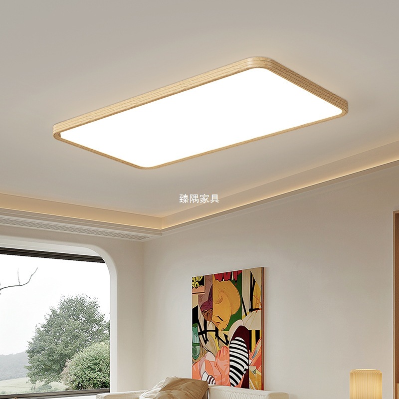 Luz de techo de la sala de estar de estilo medieval de espectro completo para proteger los ojos 2025 nueva lámpara de viento de madera de madera de color nuez