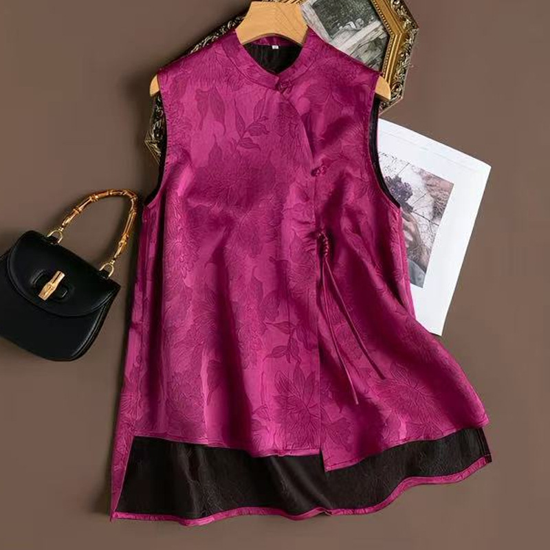Breathable floral silk gauze! Artistic Chinese style! New Chinese elegance! Antique charm! Silk vest/waistcoat