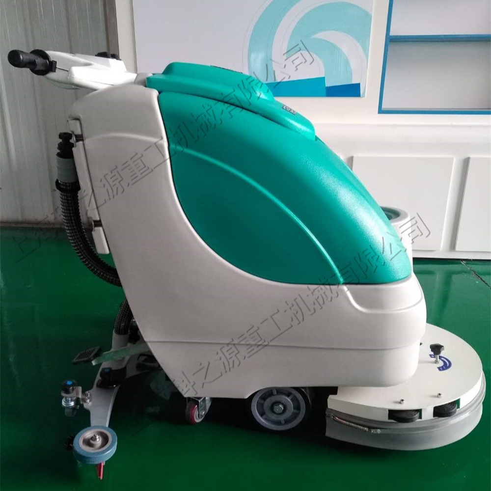 手推式车间地坪清扫机 酒店大理石地面刷地机 刷盘式半自动扫地机