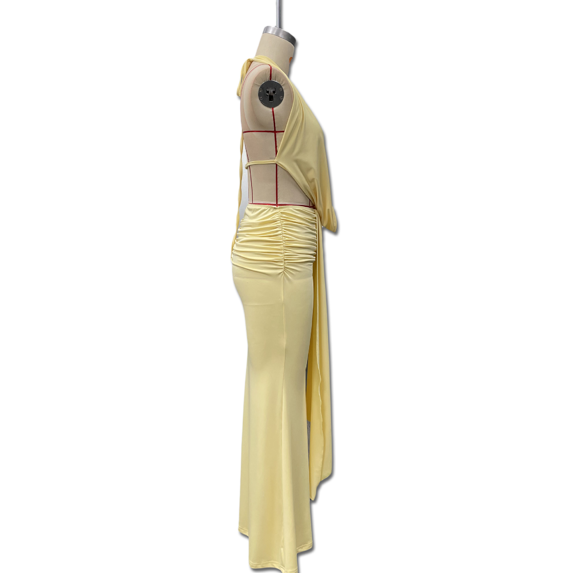 Women's Halter Neck Backless Top And Bodycon Skirt Set Elegant_voghion.com