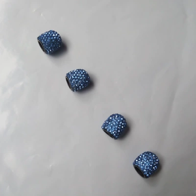 Car-Mounted Diamond-Topped Tire Caps for — valve - light-blue-diamond-1-set-of-4
