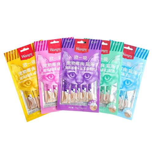 Wanpy Playful Cat Treats, One-Suck Junior to Adult Wet Food Mix, Nutritional Hair Growth and Weight Gain Cat Snacks, 70g