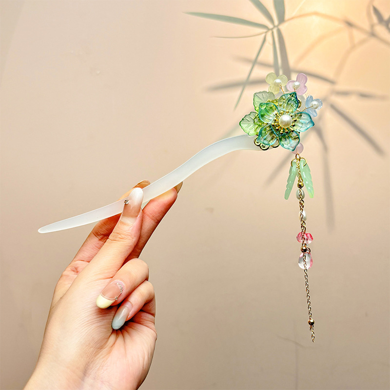 古风西湖会发光的宫灯发簪女金属灯笼发髻凉亭盘发簪子中秋节头饰|undefined