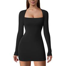 R 73056 Square Neck Bodycon Dress ��������ȹ ŷ���羳