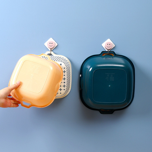Double-layered vegetable sink three-piece basket washing fruit drain basket fruit plate water filter blue drain basket leaking basket