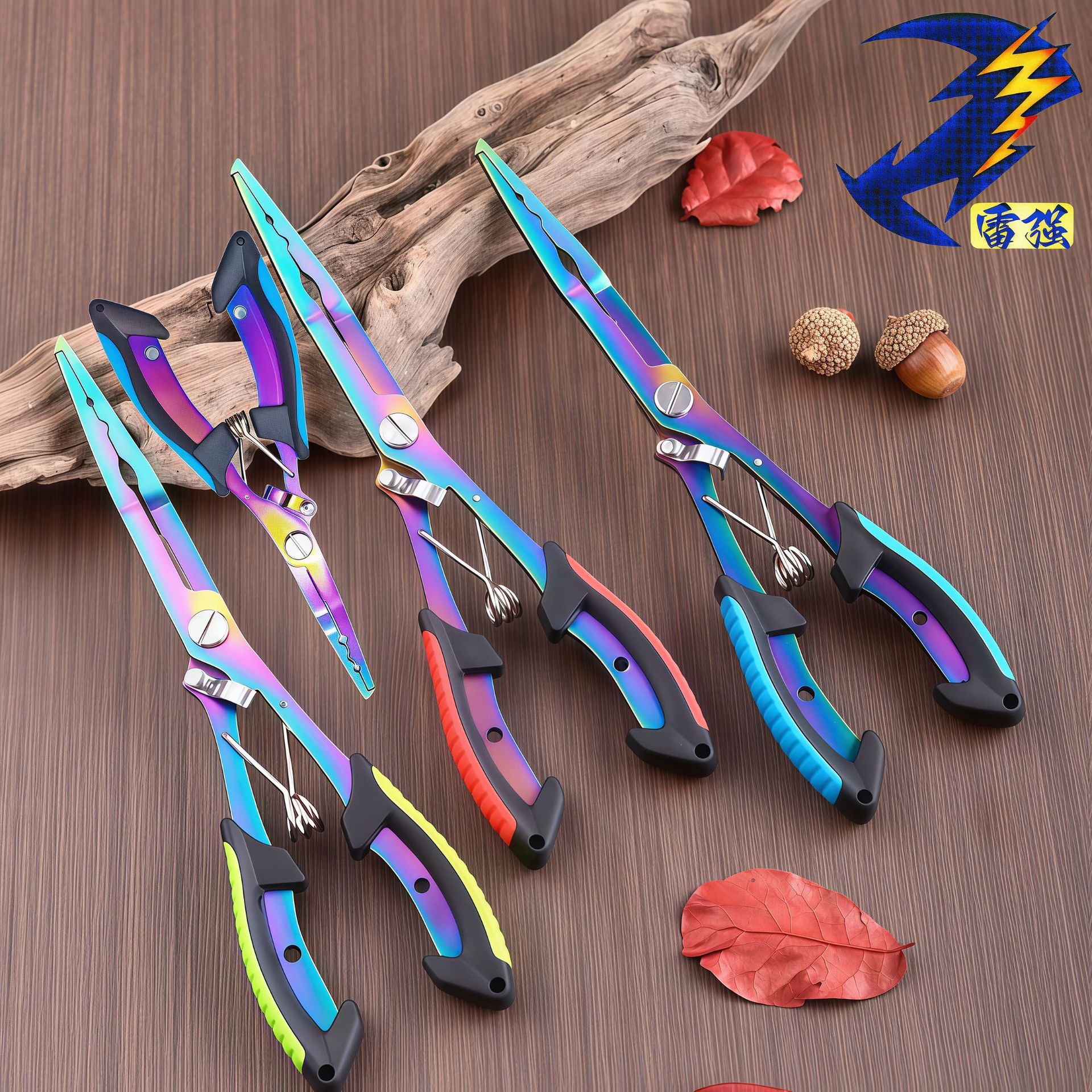 Color titanium extended fishing pliers, fish control pliers, stainless steel deep throat hook remover, fishing pliers, multi-functional fishing pliers