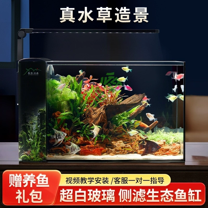 Yut боковой фильтр аквариум небольшой экологический ландшафт Домашний рабочий стол