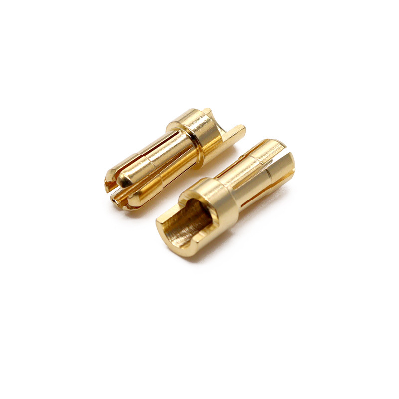航模纯铜镀金灯笼香蕉插头2/3.5/4/5.5/6/8mm电机电调公母连接器