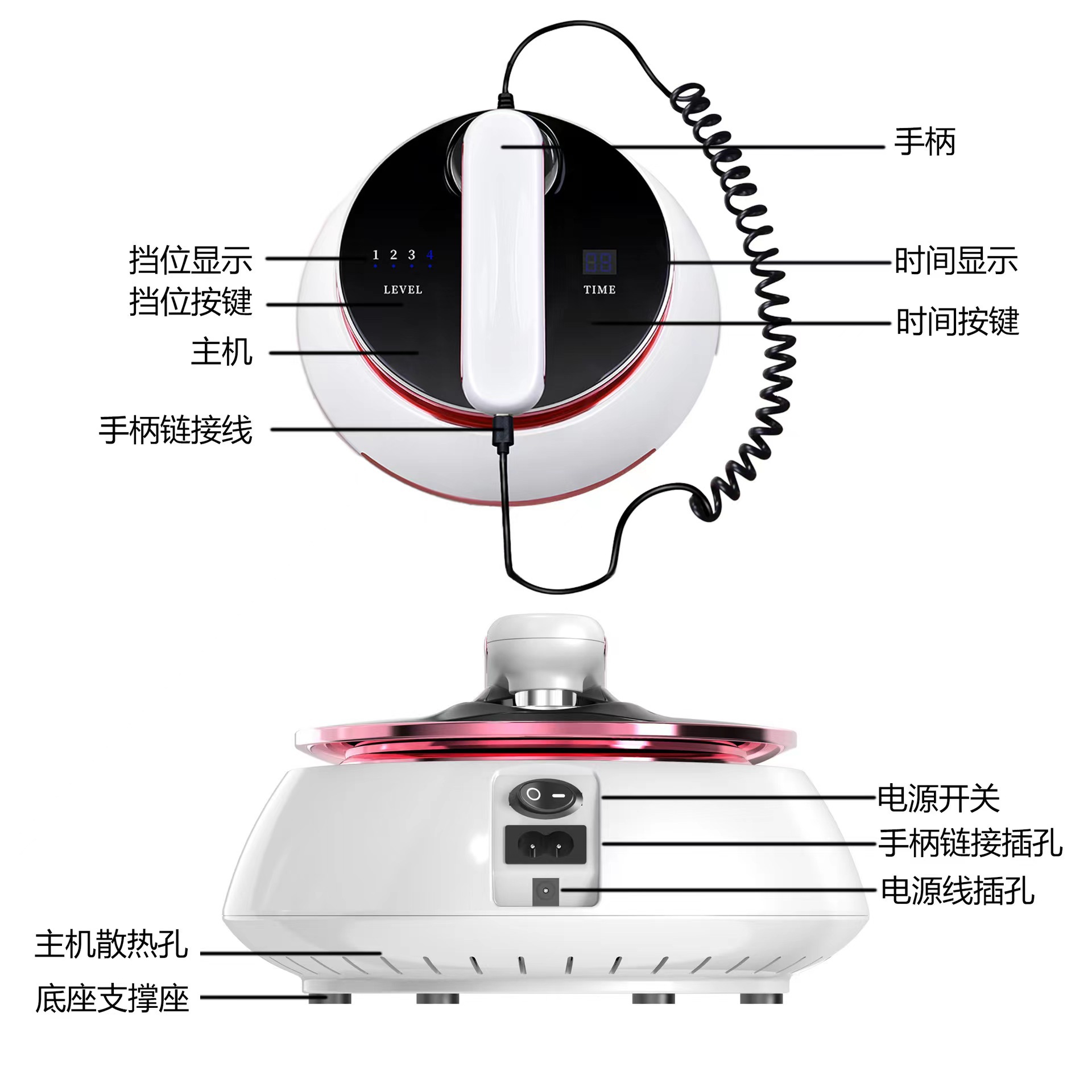 New Model Desktop Beauty Device for Facial Use at Home, Three-Head Introduction Device, Temperature-Sensing Photon Rejuvenation Massager