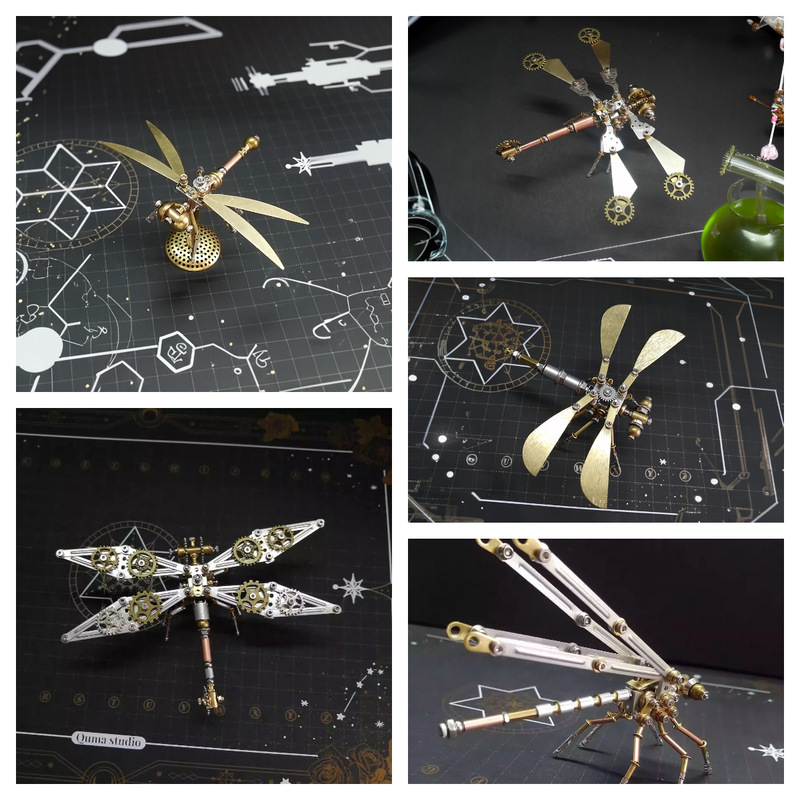 Steampunk Mechanical Insect Dragonfly Finished Product DIY Assembly Kit Handmade Crafts Personalized Gift for Boys