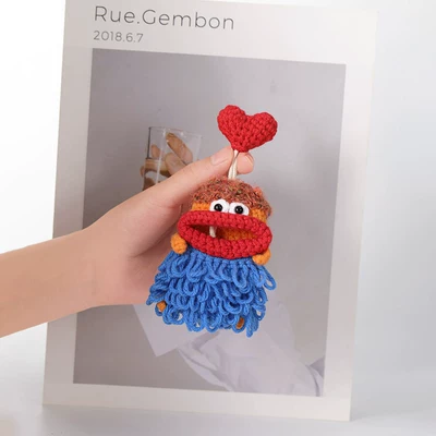 Static Rod/Key Bag – Internet Celebrity Car Key Case - hand-knitted-blue-red-curly-bob-universal-99-car-key-full-coverage-protector