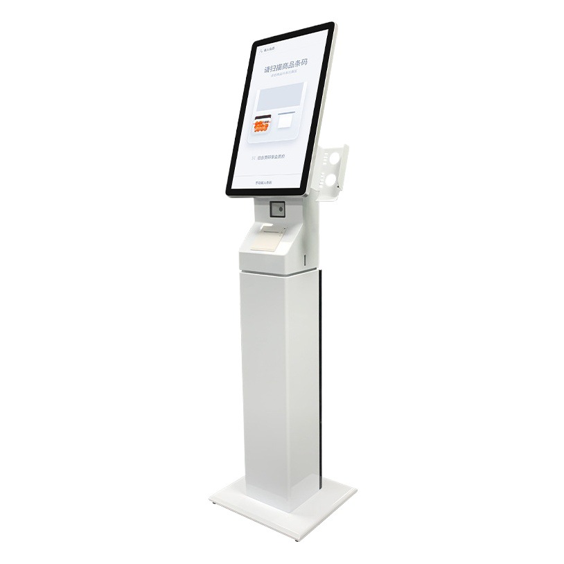 Máquina de pedidos autoservicio transfronteriza con pago por código QR e impresión de recibos, máquina de pedidos vertical todo en uno con pantalla táctil para restaurantes.