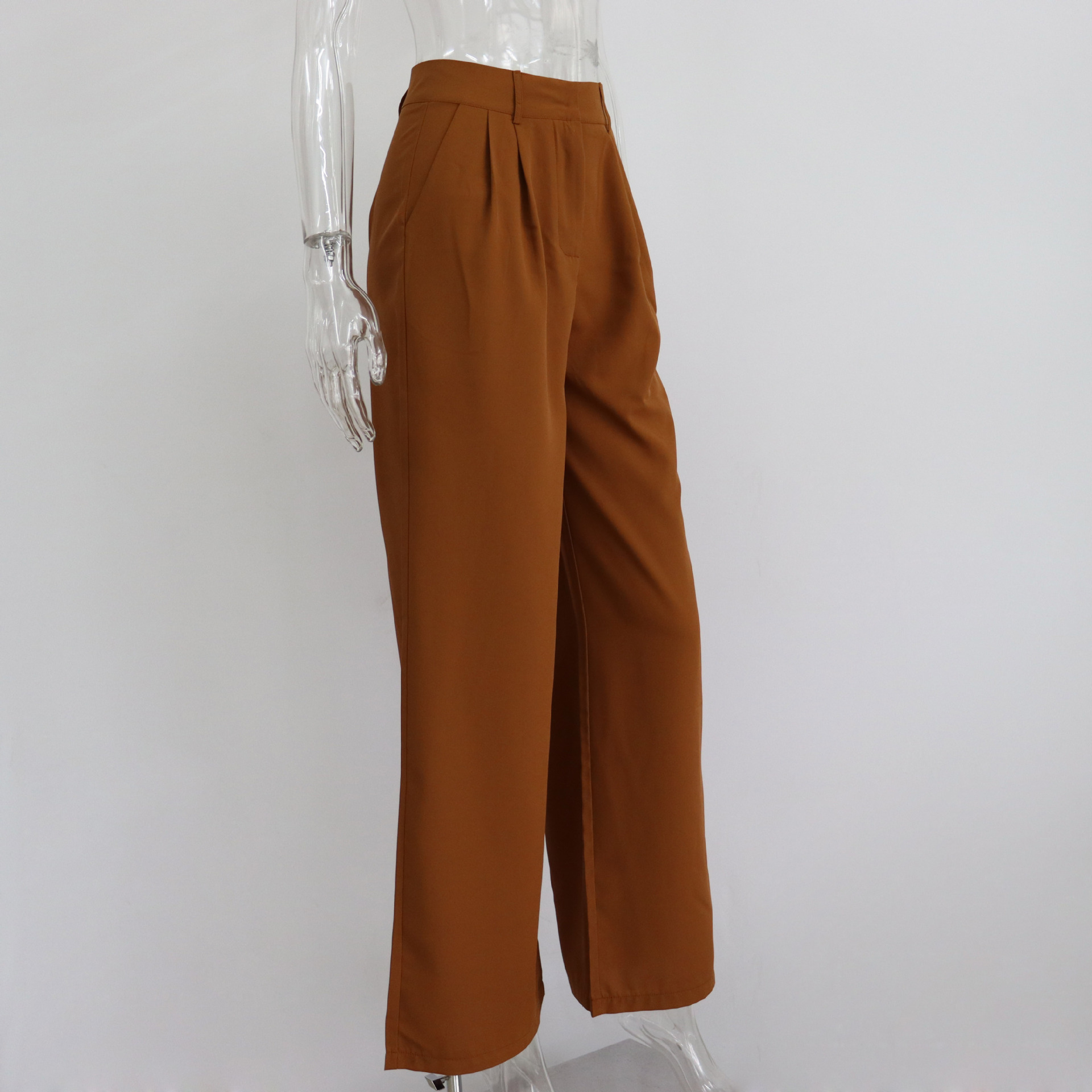 Spring Autumn   Office Work Pant Women  Casual High Waist Figure Flattering Straight Leg Pants in Pants