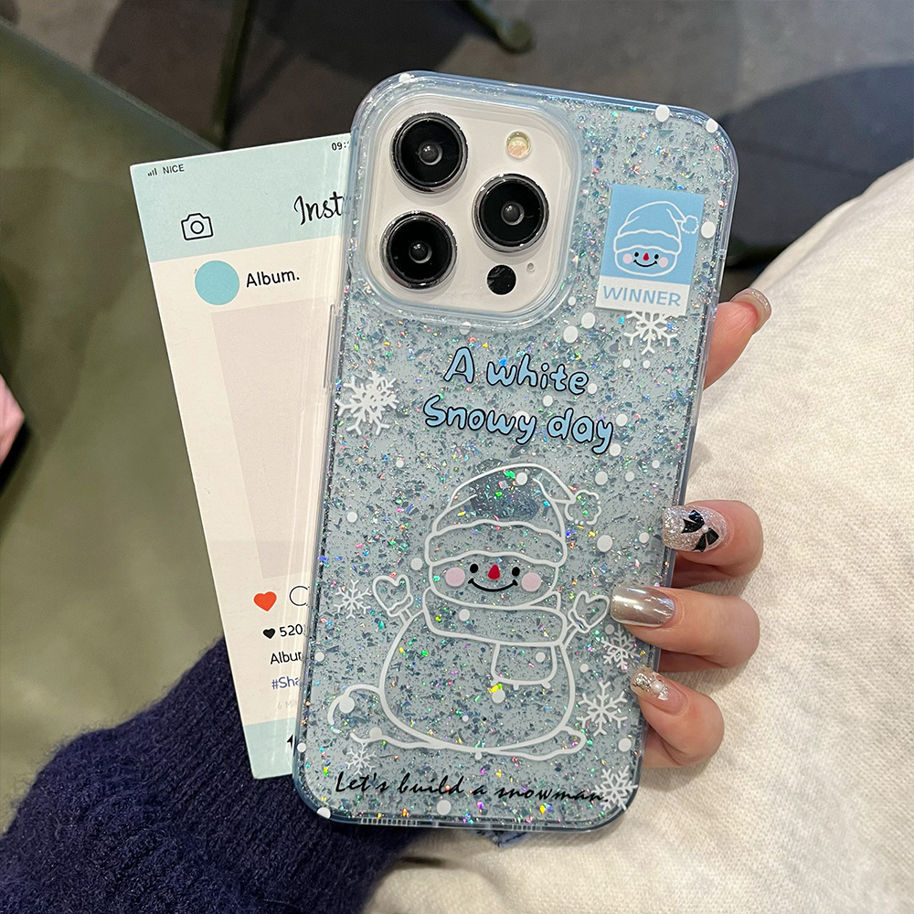 Brillante de epoxi para Apple 16PROMAX Cute Penguin Funda para teléfono Apple 11 Hello Kitty Funda protectora anti-caída
