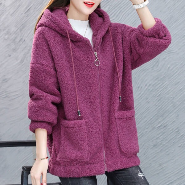 Foreign Trade Lamb Wool Sweatshirt for Women, Thickened 2026 New Autumn and Winter Loose Korean Style Zip-Up Cardigan Teddy Fleece Jacket Foreign Trade Lamb Wool Sweatshirt for Women, Thickened 2026 New Autumn and Winter Loose Korean Style Zip-Up Cardigan Teddy Fleece Jacket