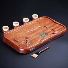 花梨木茶盤丸ごと実木茶台シンプル長方形家庭用赤木茶海大サイズ排水工夫茶器