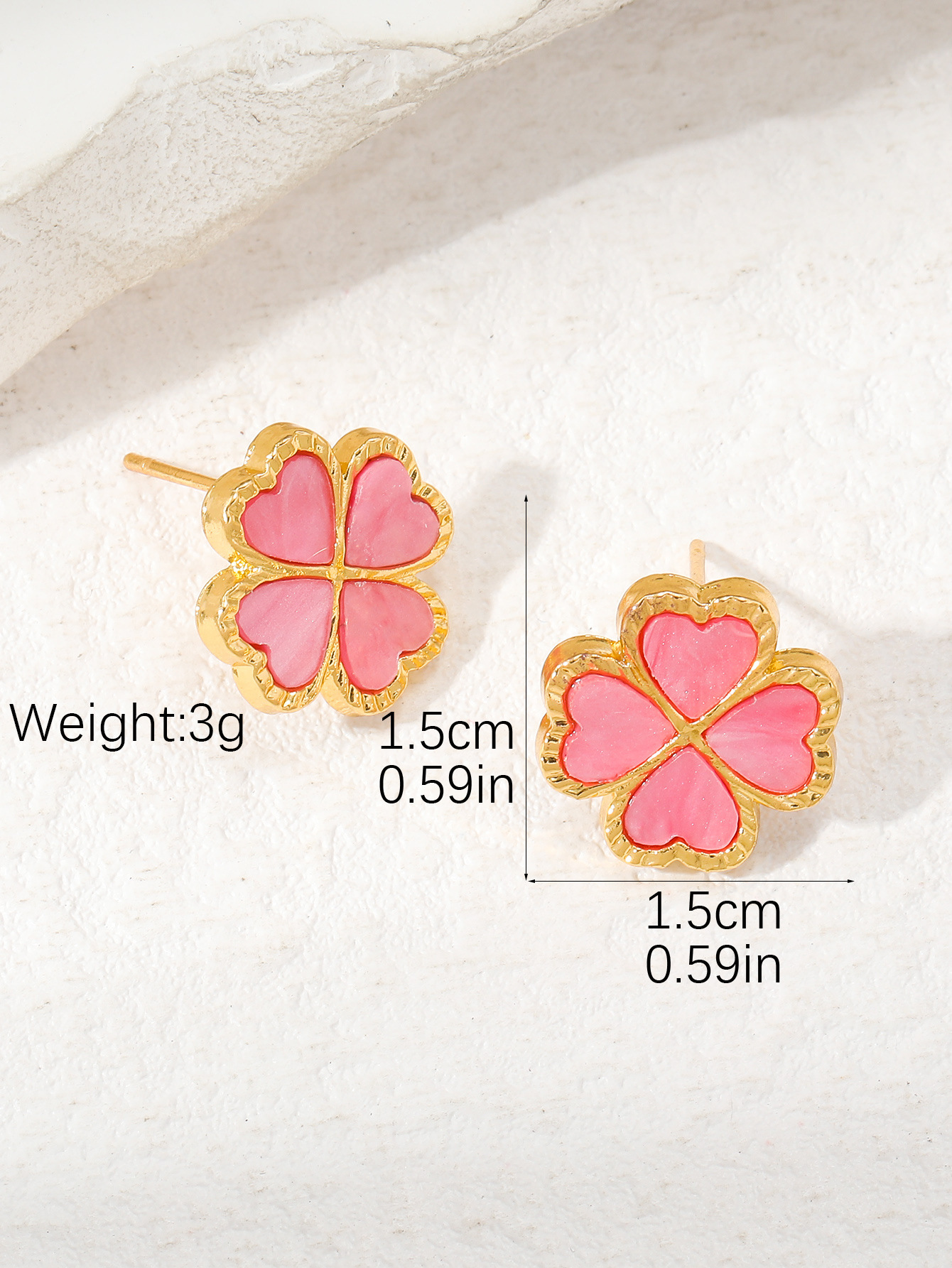 Heart Shape Pattern 1 Pair Simple Style Classic Style Heart Shape Plating Metal Gold Plated Ear Studs