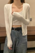 2025春秋新款韩版时尚百搭长袖针织外搭开衫小外套女ins短款上衣