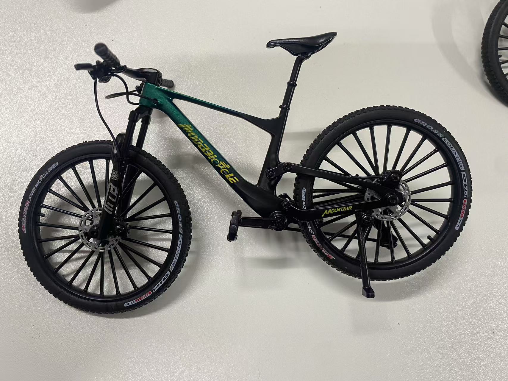 Colección de modelos de automóviles transfronterizos de simulación de aleación de bicicleta de amortiguación delantera y trasera modelo de bicicleta de montaña modelo de vehículo de carretera