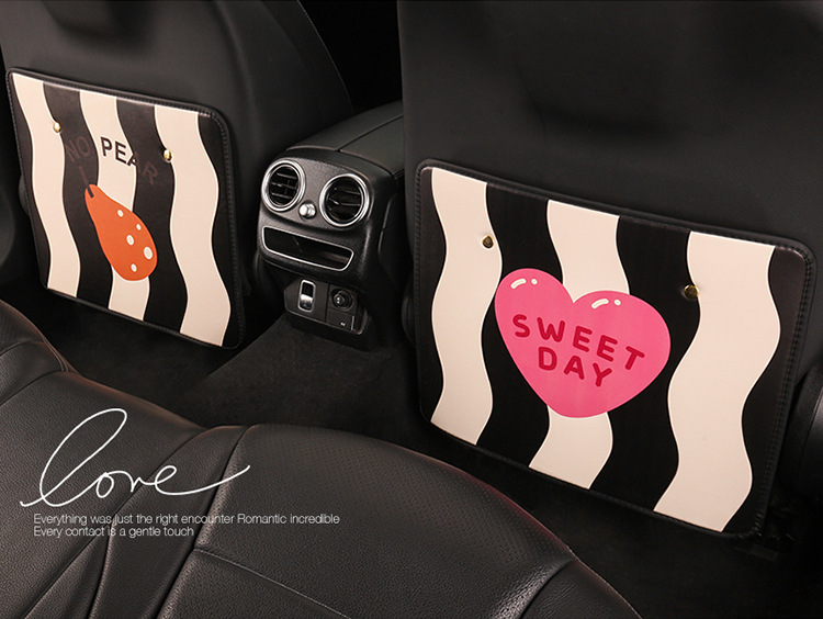Personalized Striped Car Seat Back Anti-Kick Pad Car Seat Back Anti-Fouling Pad Dirt-Resistant Anti-Dirt Pad Backrest Hanging Type