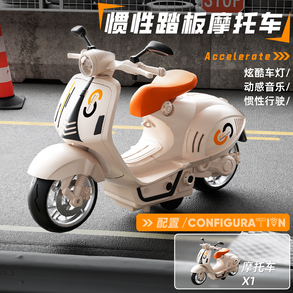Juguetes de motocicletas para niños simulación de locomotoras retro modelo de carreras de niños inercia juguetes regalos de carro image 9