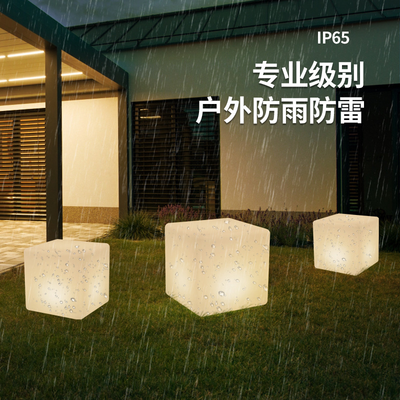 LED lámpara cuadrada luminosa cubo luminoso al aire libre muebles creativos silla de bar colorido taburete cuadrado de carga
