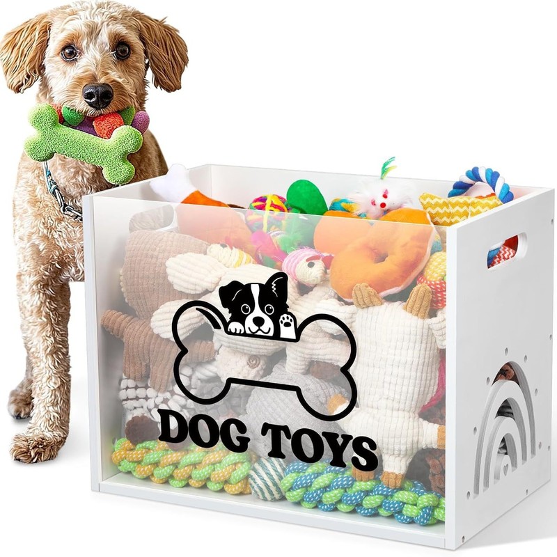 木製犬のおもちゃ収納ボックス大型犬のおもちゃ収納オーガナイザーアクリルペット収納ボックス|undefined