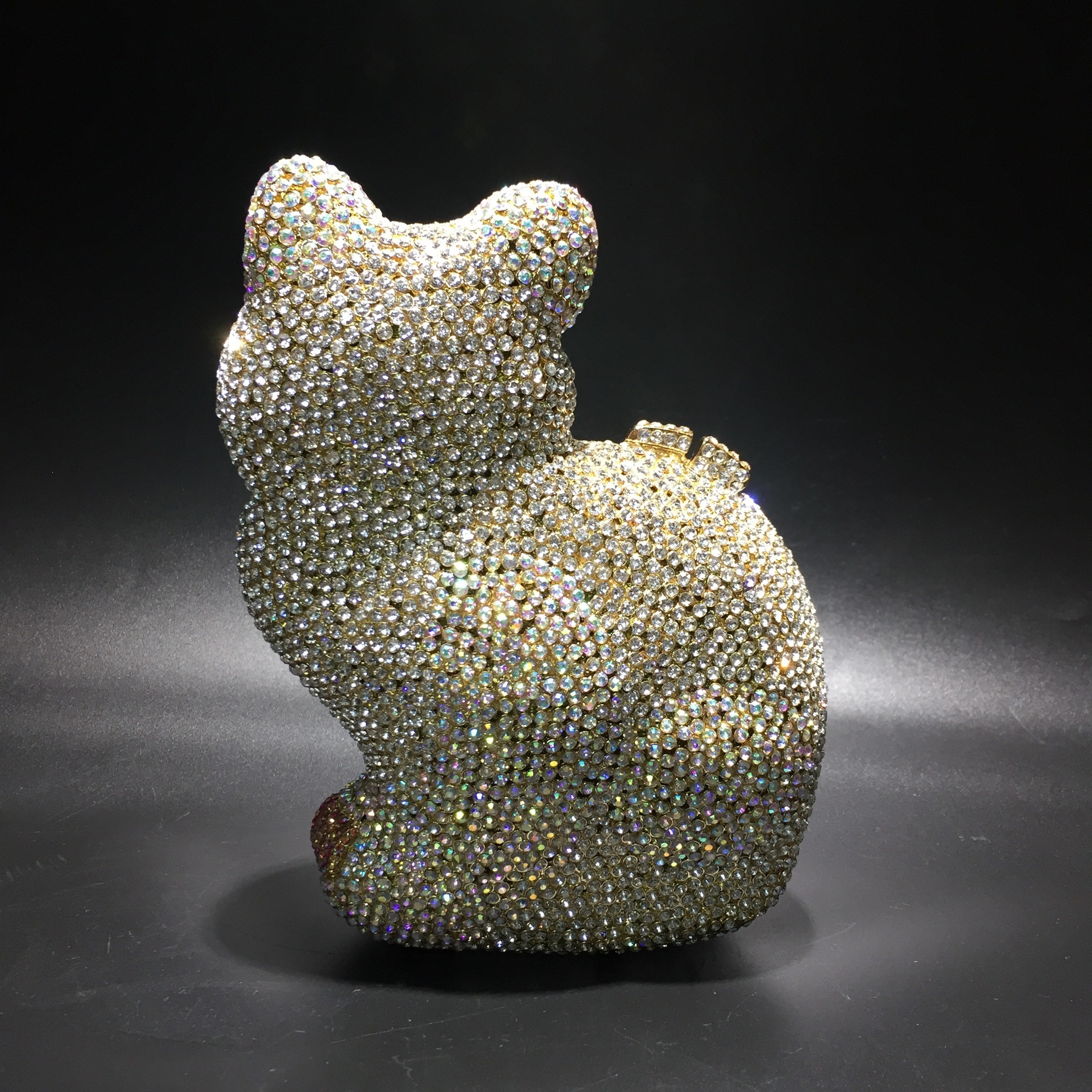 Gato pequeño bolso de diamante de cristal de metal de aire bolso de cena de diamantes hechos a mano bolso de mano de AliExpress