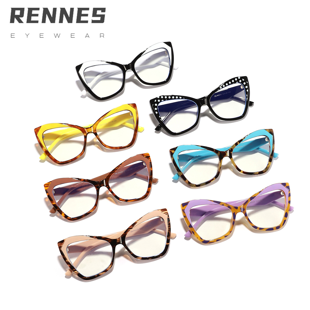 Nuevo troncal TR90 retro color en contraste ojo de gato espejo plano anti-luz azul