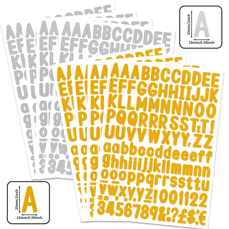 1inch Digital English Letter Symbol Stickers Waterproof Journal Guka Self-Adhesive Labels Decorative Material DIY Stickers