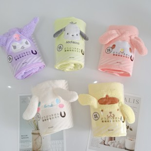 Wholesale Cartoon Coral Velvet Sanrio Crayon Shin-Chan Strawberry Bear Towel Soft, Absorbent, Lint-Free, Quick-Drying for Home Use
