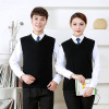 Autumn and winter Cardigan vest Vest lady V. go to work coverall business affairs black Korean Edition Exorcism knitting