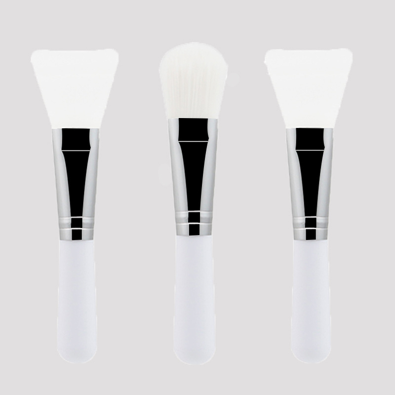 Portable white Mask brush Face clean Use Cosmetic brush silica gel Soft fur support Silk screen Manufactor goods in stock