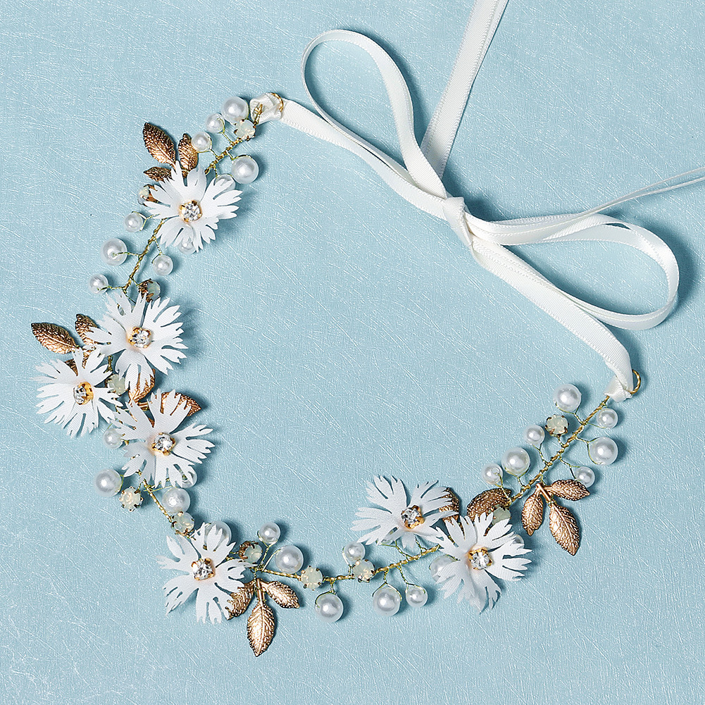 fashion fabric simulation flower pearl headband wholesale Nihaojewelry