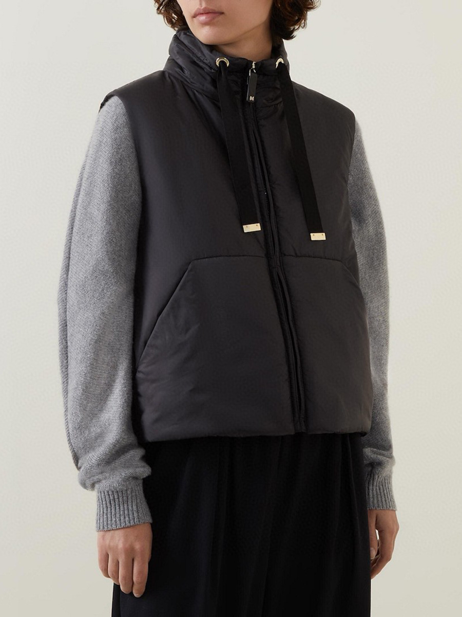 高品质骆驼绒羽绒马甲女2025新款时尚抽绳立领加厚欧洲站跨境背心