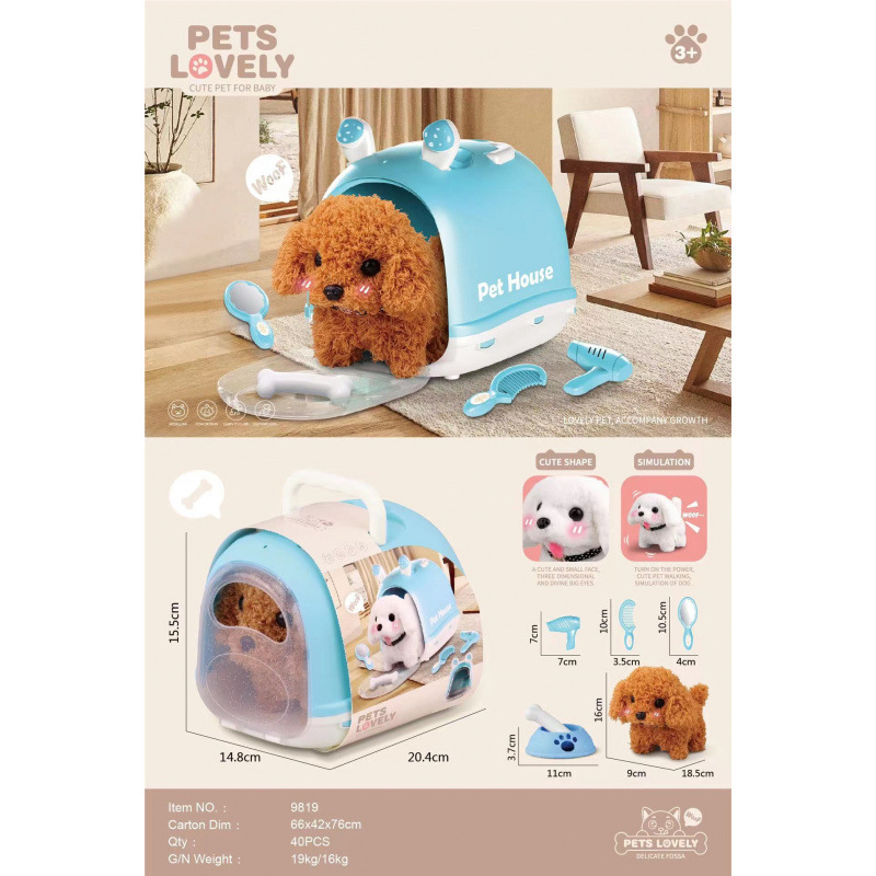 Club Teddy Club Peluche eléctrico Conejo blanco Golden Retriever Juguetes para niños Caminar llamado Muñeca de mascota