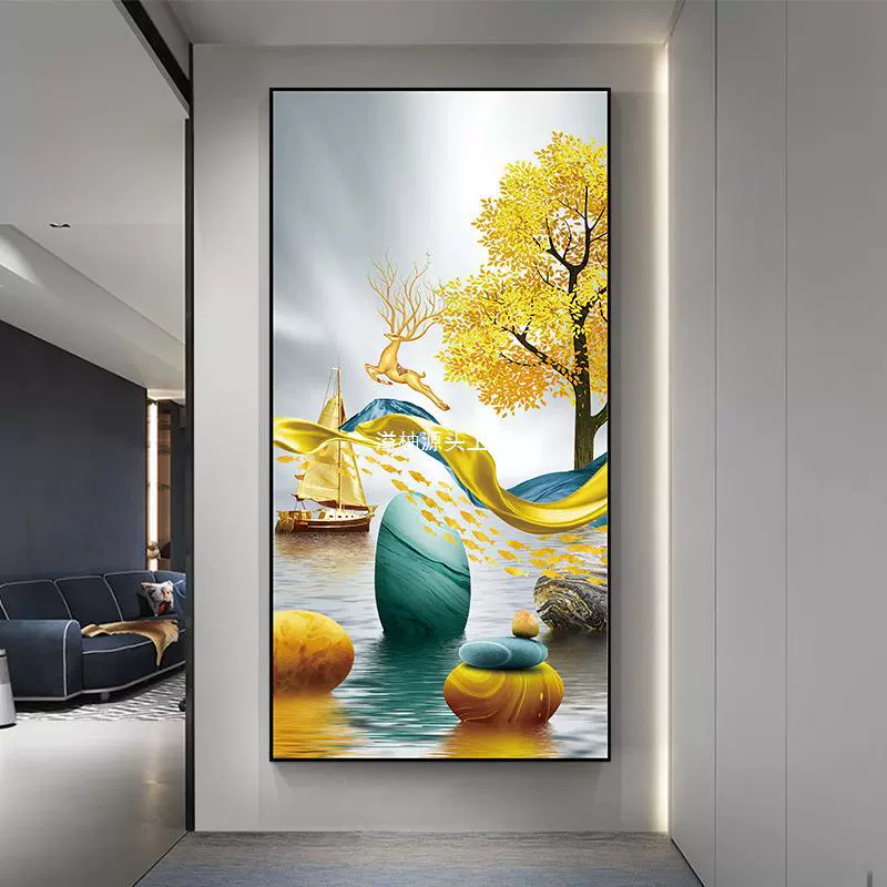 Self-adhesive modern three dimensional stickers on wall, light luxury style, 3D