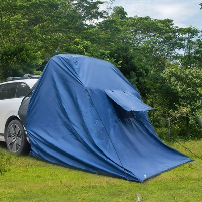 New Outdoor Rear Car Tent, Suv Quick-Open Portable Car Tent, Pole-Free, Rainproof, Sunproof Camping Gear (Avtomobil dam çadırları) - blue-2-3
