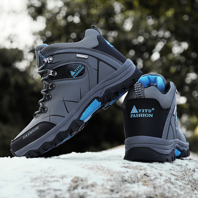 Russische Winterplüsch warme Herren-Baumwoll-High-Top-Outdoor-Bergsteiger- und Offroad-Laufschuhe, übergroße Schneestiefel_voghion.com