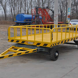 【恒欧机械】厂家供应 6吨护栏平板拖车 手电刹牵引平板拖车