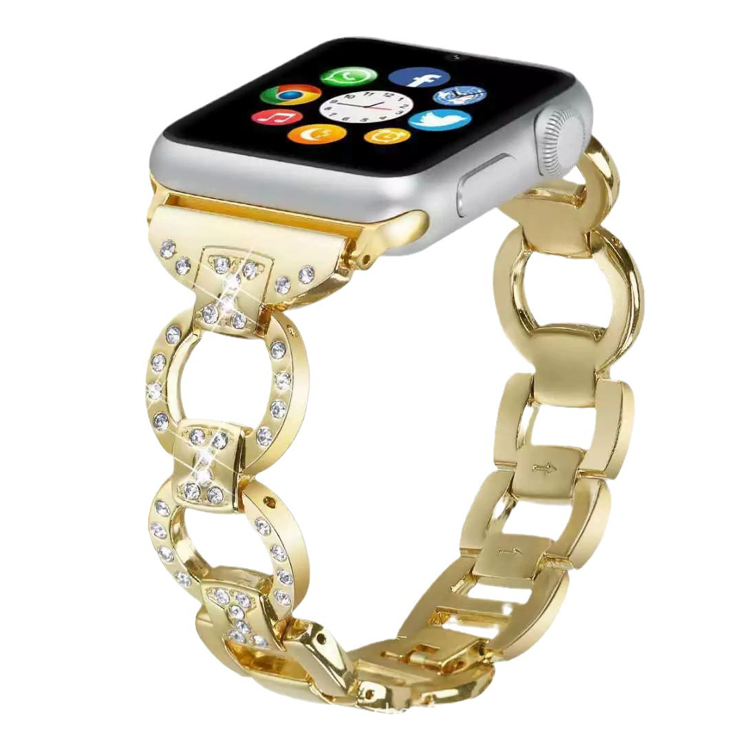 Совместимый ремешок для Apple IWATCH7SE6543, стальная лента, бриллиантов соединение цепь, женский