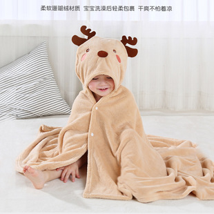 Infant multi-functional blanket men's and women's treasure cartoon coral fleece bathrobe thickened lint-free children's bath towel hooded cape