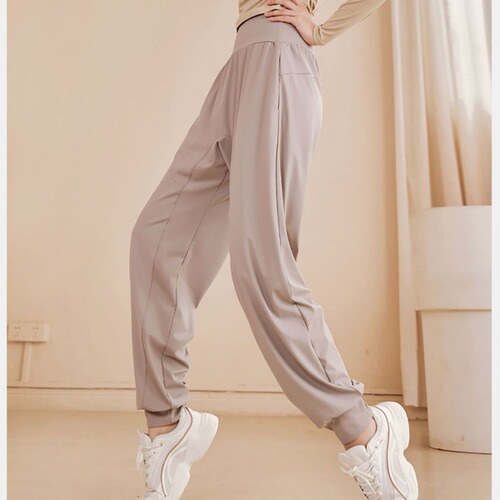 Women's sports trousers, high-waisted, loose-fitting, running fitness pants, professional Pilates training, quick-drying yoga pants