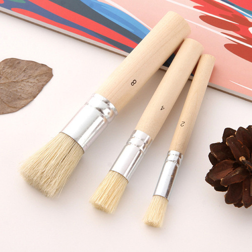 3 packs of pig hair hollow template brushes painting template tools oil painting acrylic watercolor non-shedding art supplies