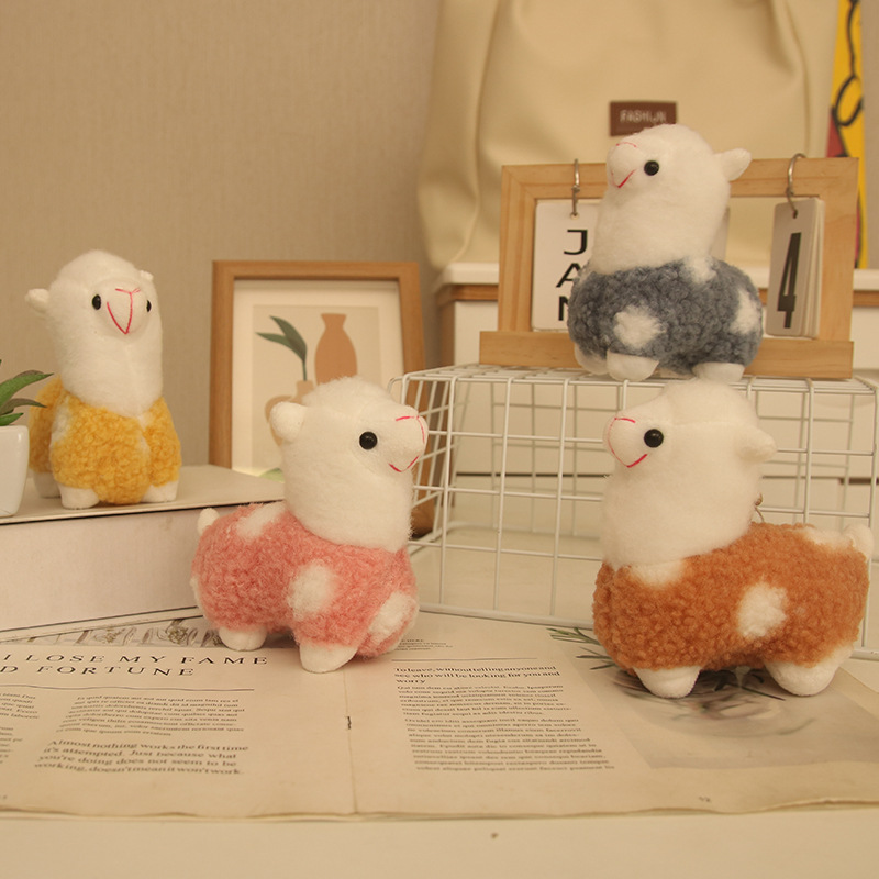 Muñeca de alpaca de felpa de dibujos animados juguete de peluche pequeño colgante bolso colgante llavero evento muñeca de regalo